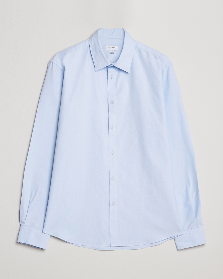 Hombres | Camisas | Sunspel | Casual Oxford Shirt Light Blue
