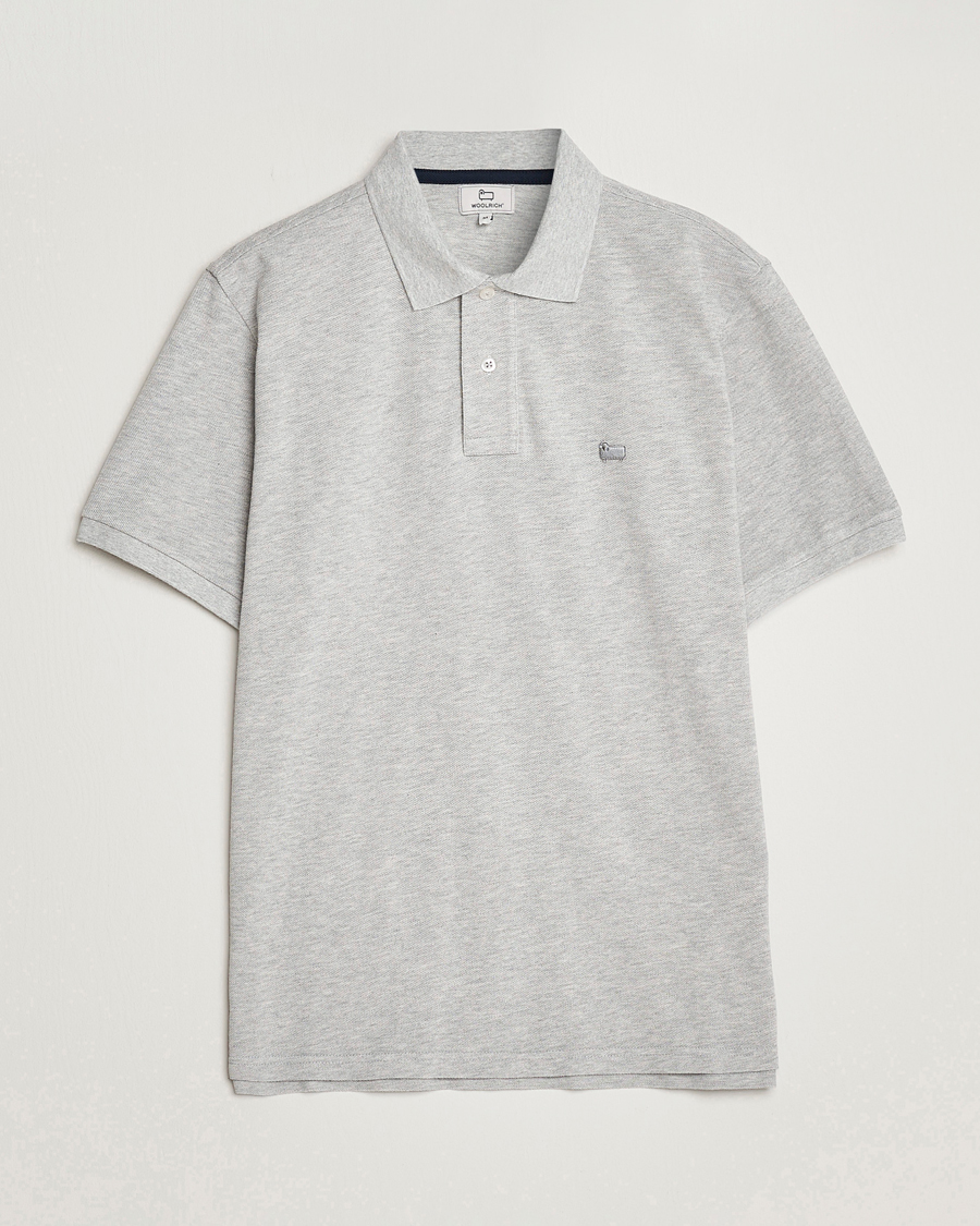 Hombres | Polos | Woolrich | Classic American Polo Light Grey Melange