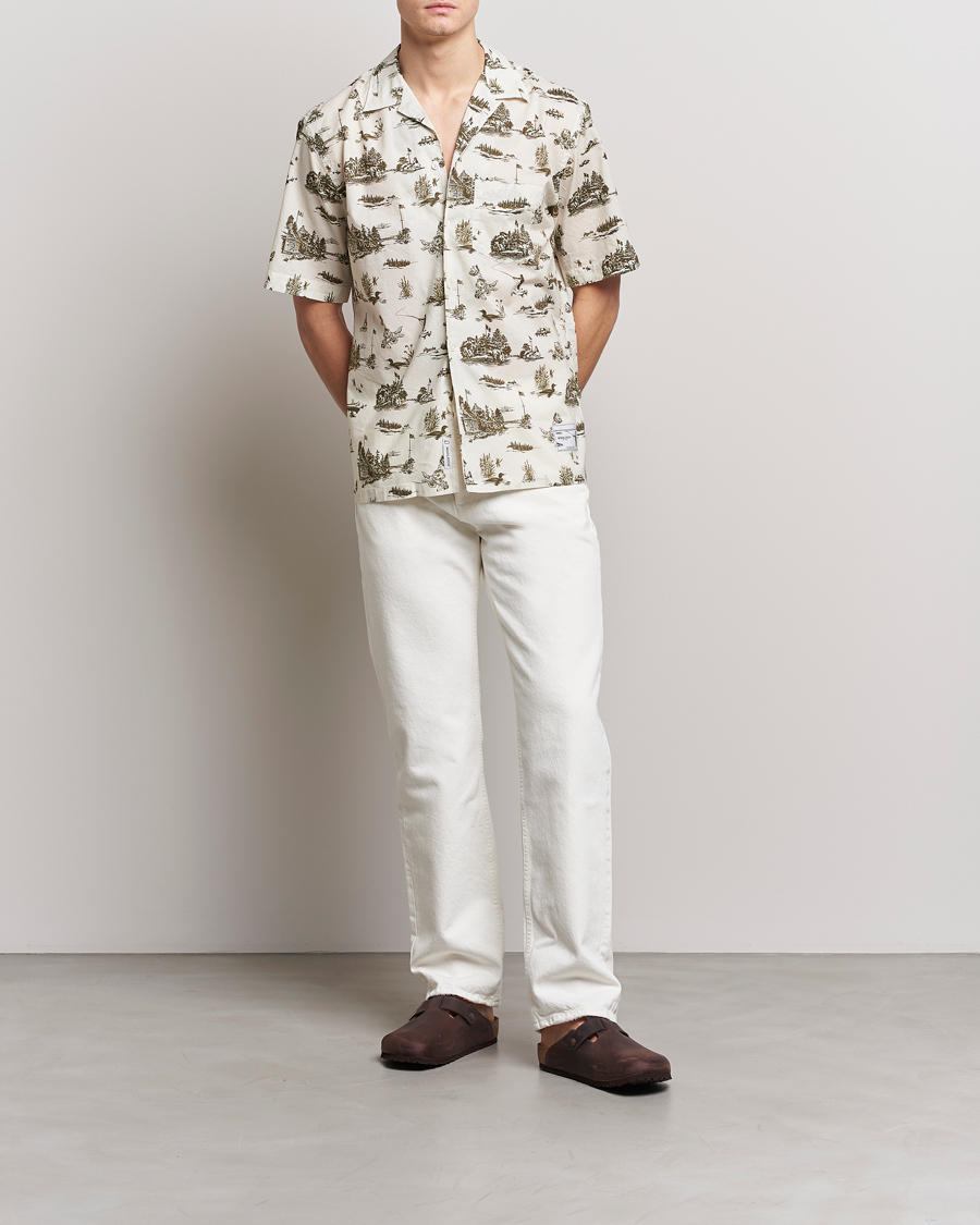 Hombres | Camisas | Woolrich | Zavikon Printed Short Sleeve Resort Shirt Milky Cream