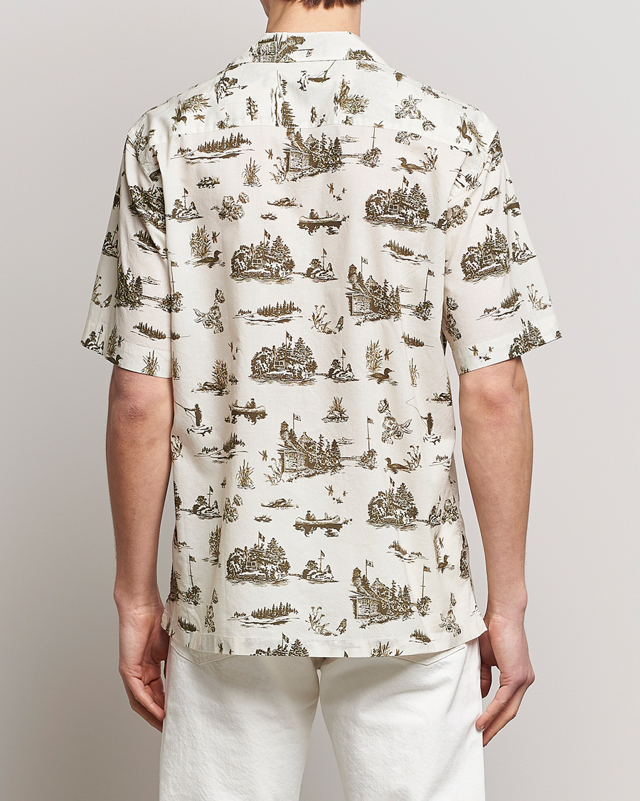 Hombres | Camisas | Woolrich | Zavikon Printed Short Sleeve Resort Shirt Milky Cream