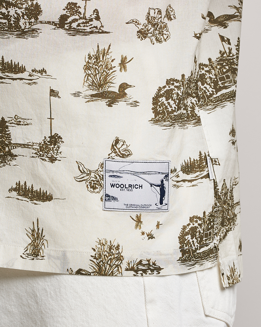 Hombres | Camisas | Woolrich | Zavikon Printed Short Sleeve Resort Shirt Milky Cream