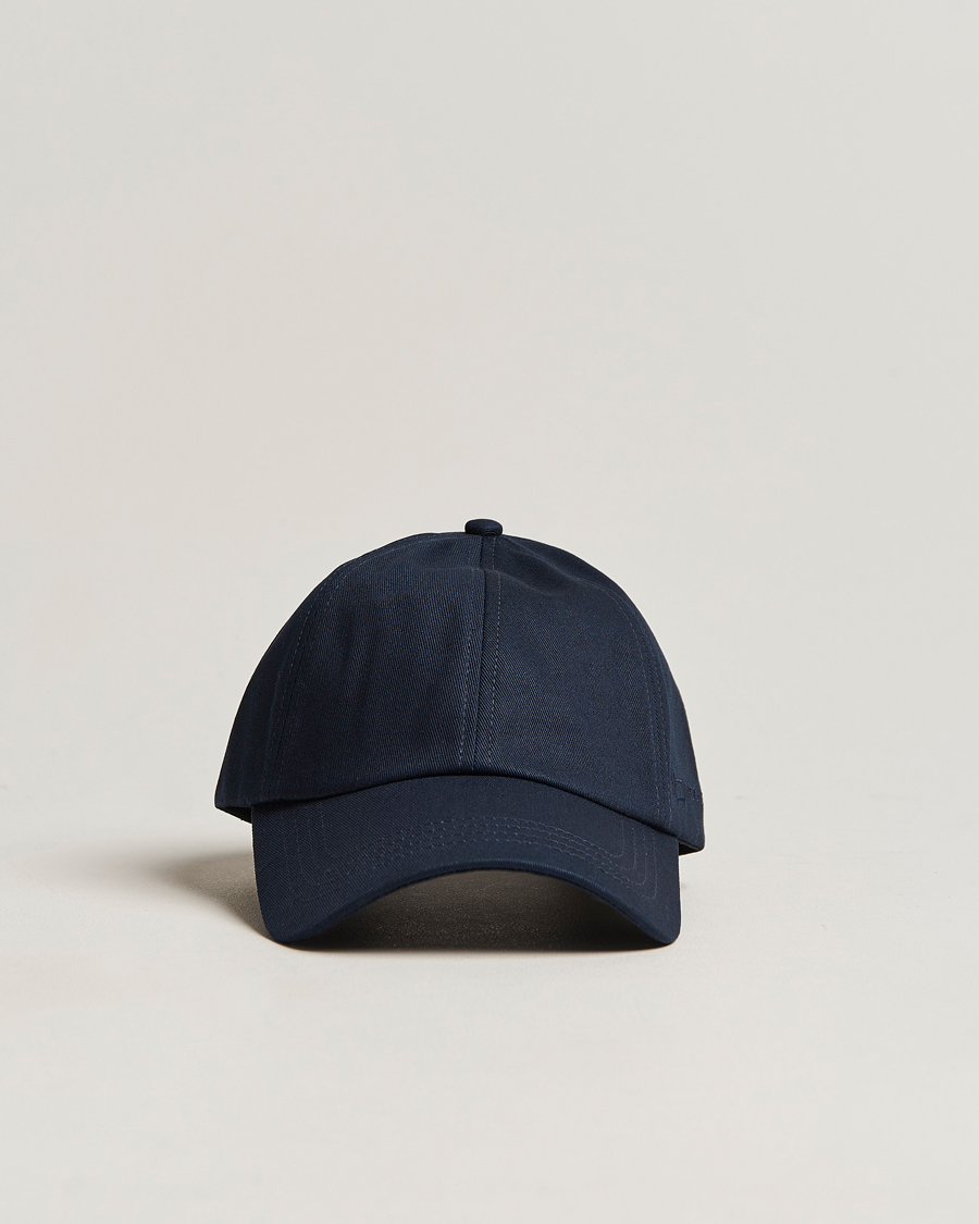 Hombres | Woolrich Logo Baseball Cap Melton Blue | Woolrich | Logo Baseball Cap Melton Blue