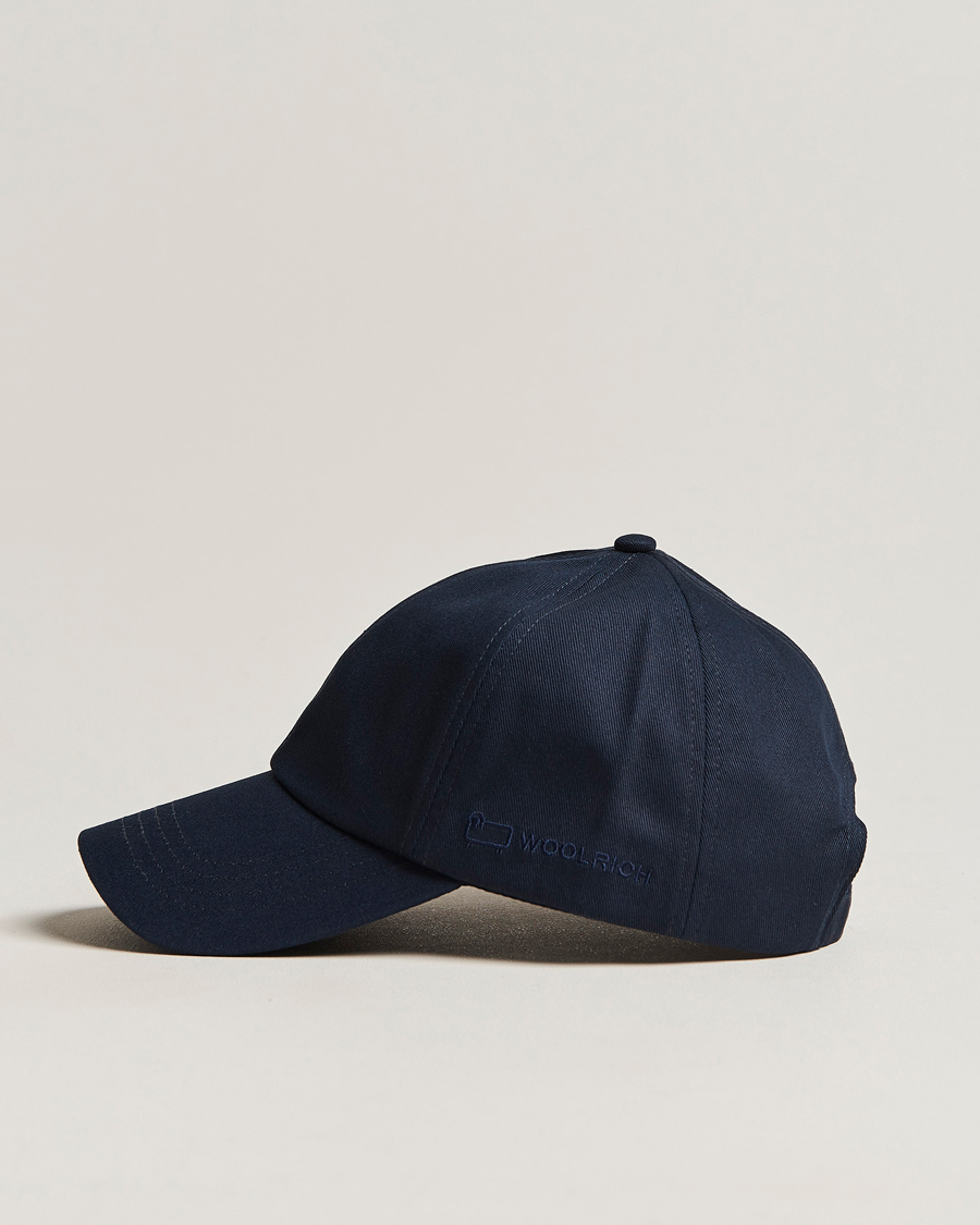 Hombres | Woolrich Logo Baseball Cap Melton Blue | Woolrich | Logo Baseball Cap Melton Blue