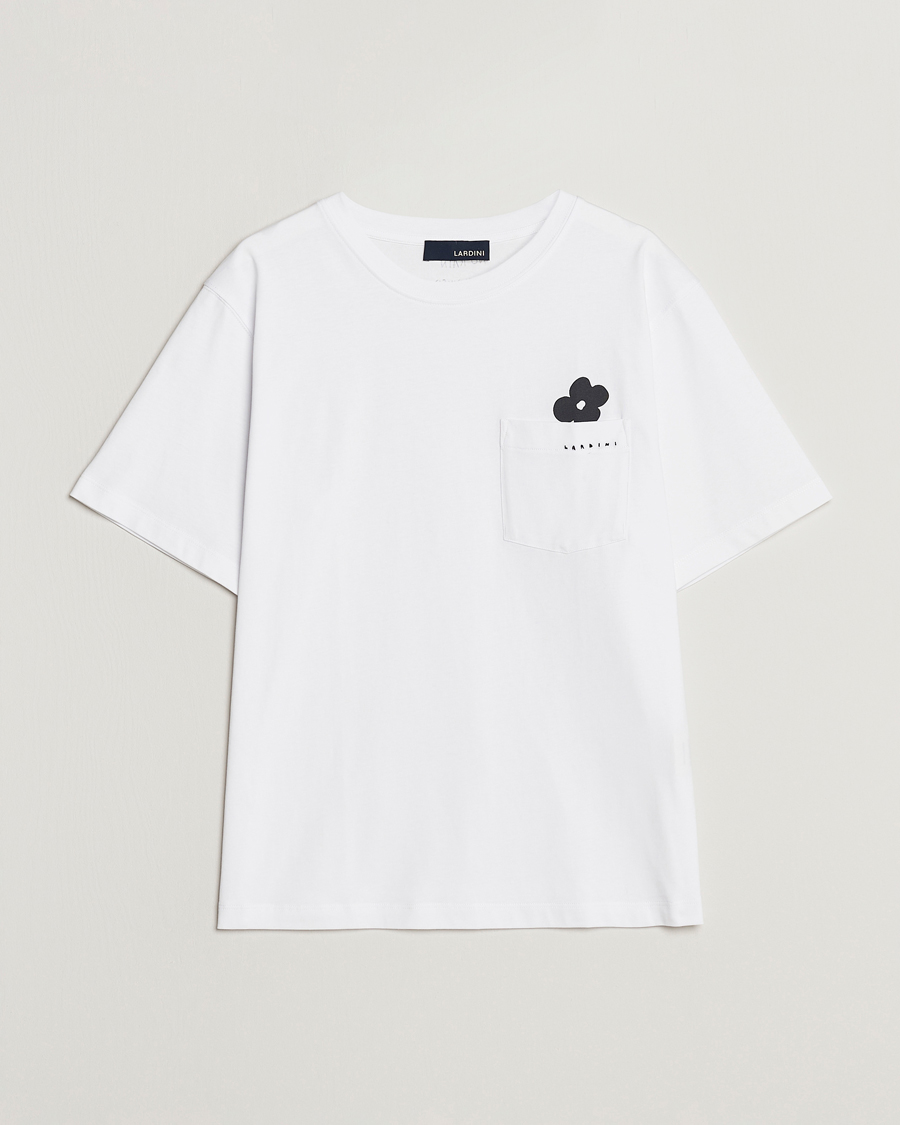 Hombres | Camisetas | Lardini | Fiore Tasca Printet Logo T-Shirt White