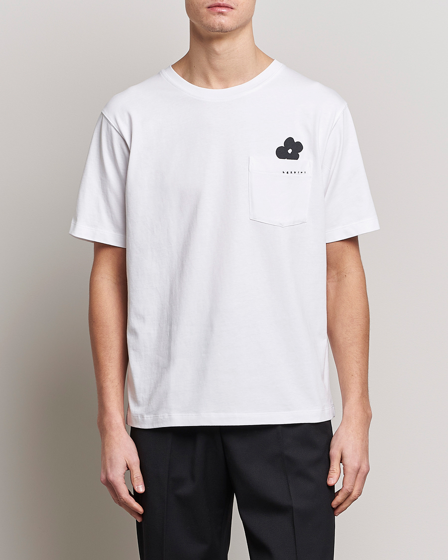 Hombres | Camisetas | Lardini | Fiore Tasca Printet Logo T-Shirt White
