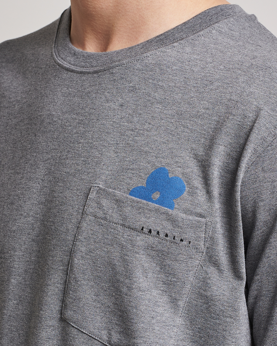 Hombres | Camisetas | Lardini | Fiore Tasca Printet Logo T-Shirt Grey