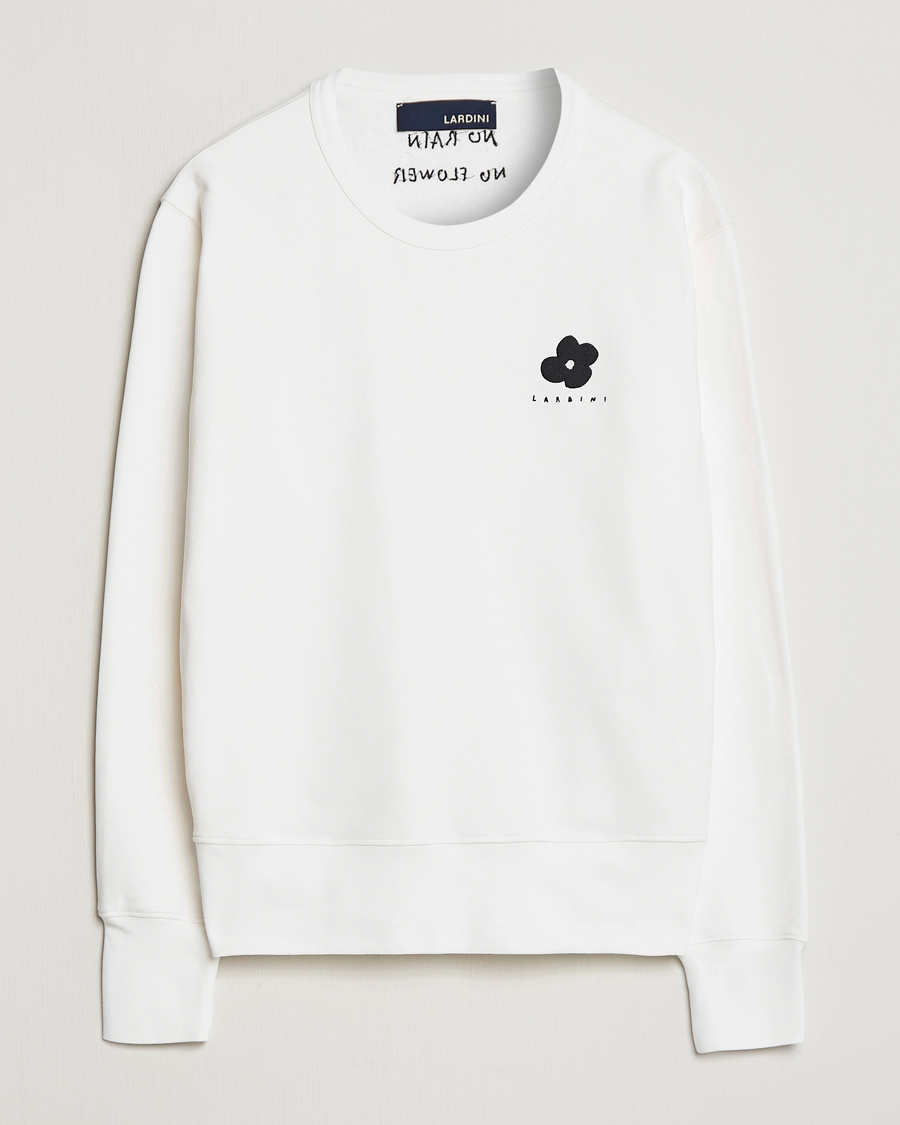 Hombres | Jerséis y prendas de punto | Lardini | Cotton Embroidery Logo Sweatshirt White