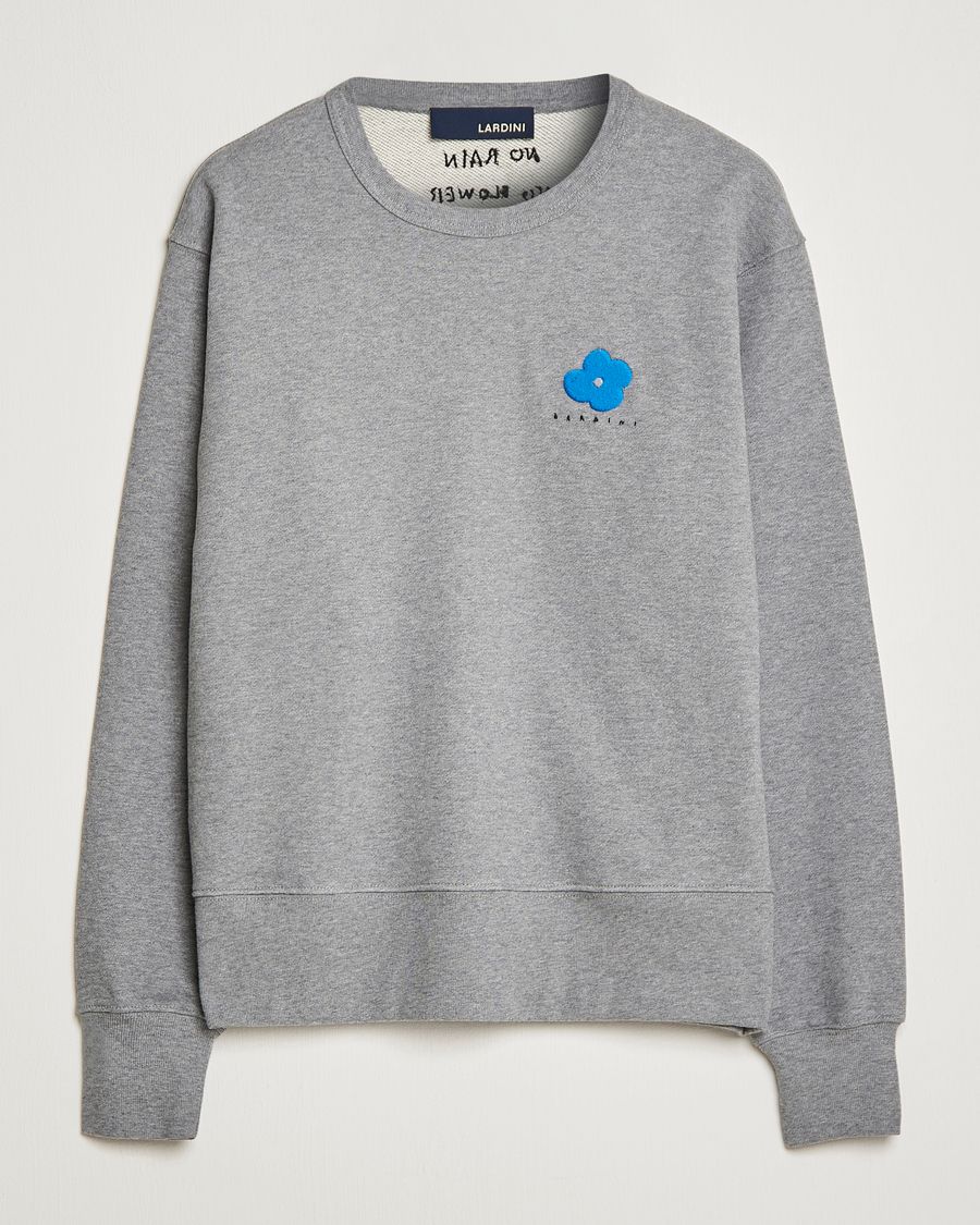 Hombres | Jerséis y prendas de punto | Lardini | Cotton Embroidery Logo Sweatshirt Grey