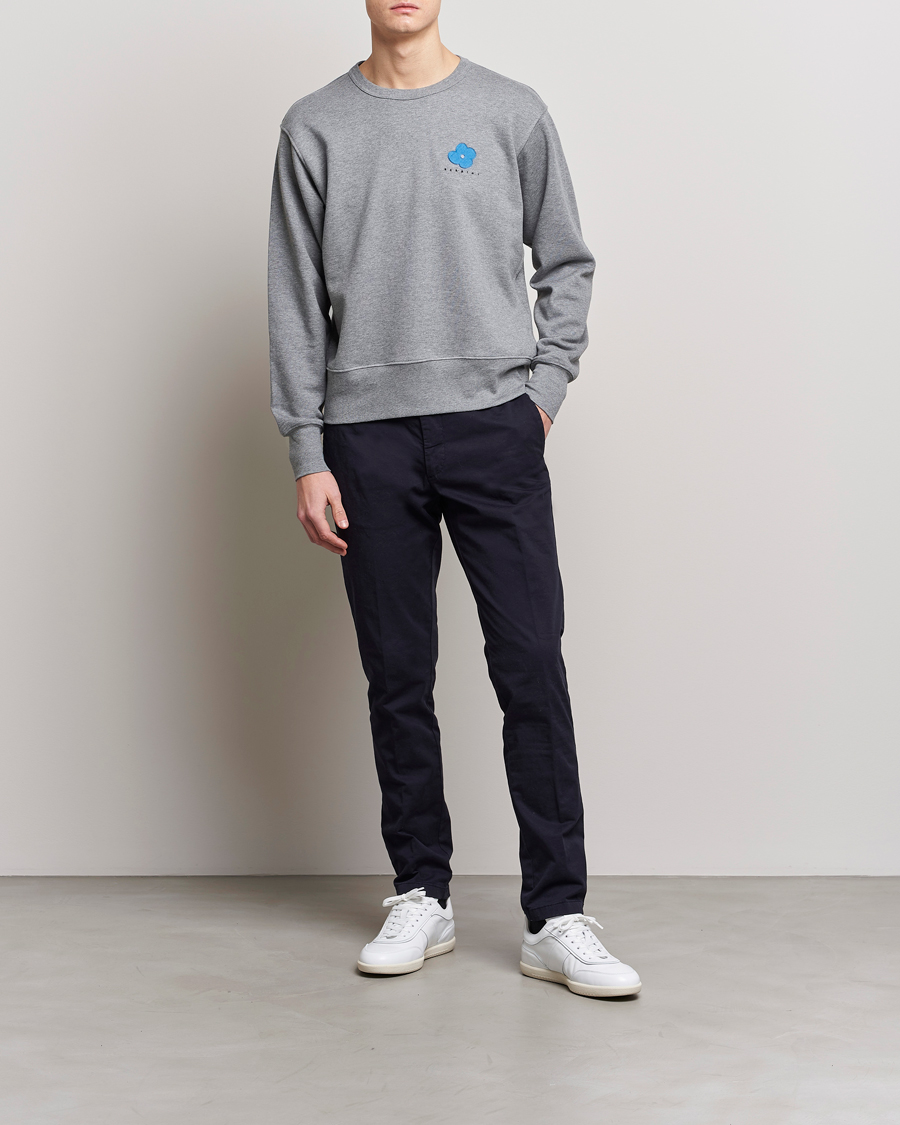 Hombres | Jerséis y prendas de punto | Lardini | Cotton Embroidery Logo Sweatshirt Grey
