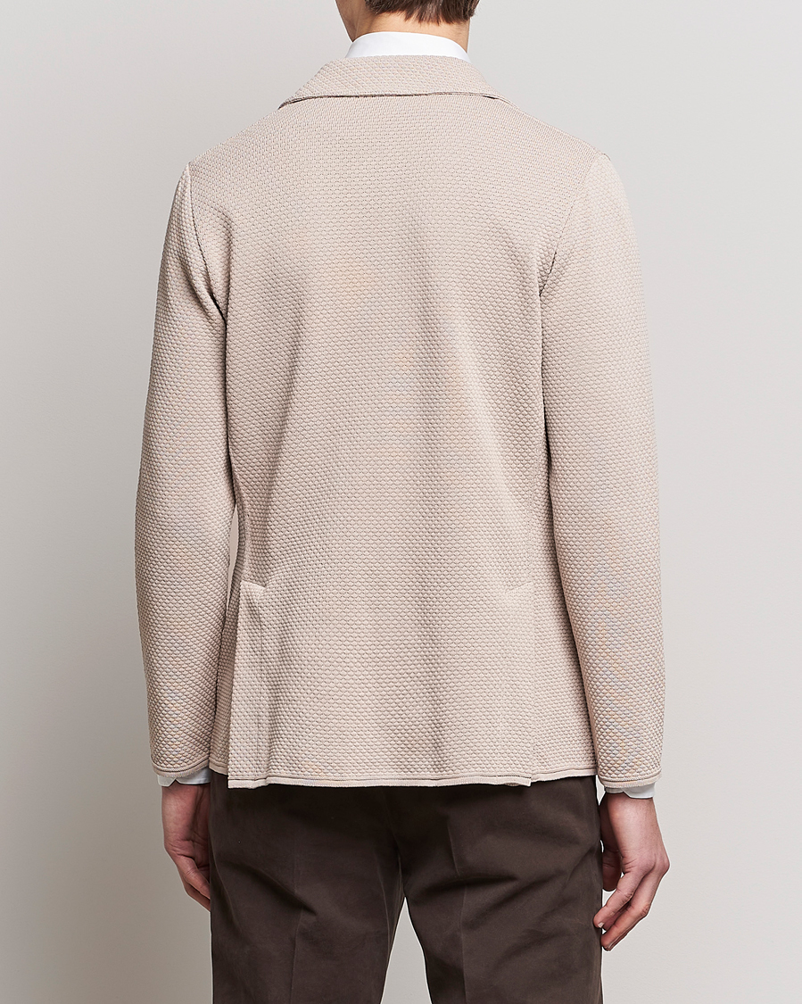 Hombres | Blazers | Lardini | Knitted Structure Cotton Blazer Beige