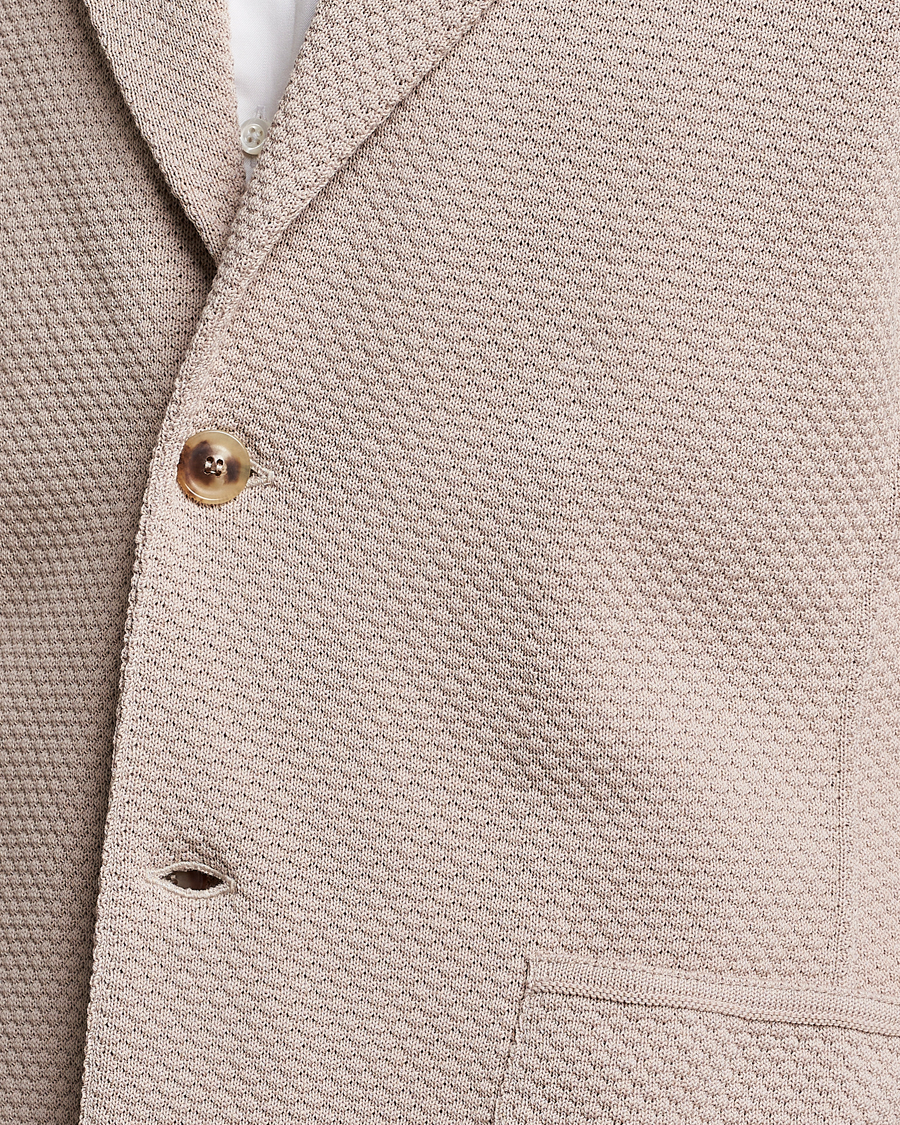 Hombres | Blazers | Lardini | Knitted Structure Cotton Blazer Beige