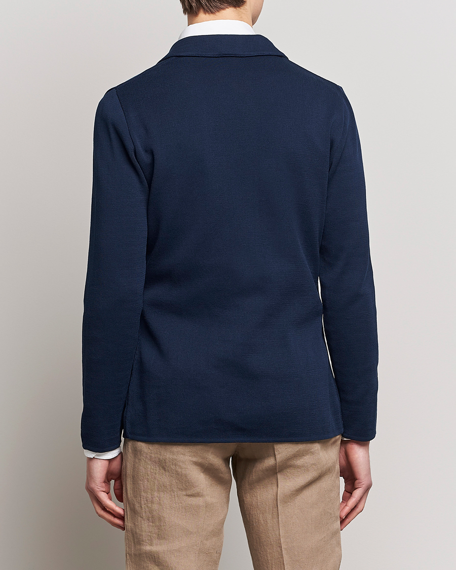 Hombres | Blazers | Lardini | Knitted Cotton Blazer Navy