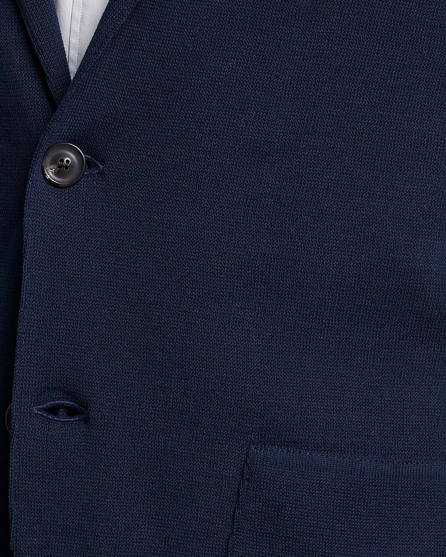 Hombres | Blazers | Lardini | Knitted Cotton Blazer Navy