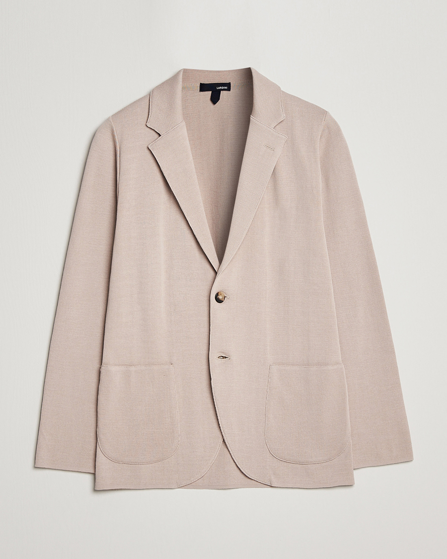 Hombres | Blazers | Lardini | Knitted Cotton Blazer Beige
