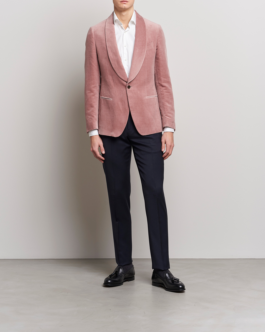 Hombres | Blazers | Lardini | Summer Velvet Dinner Jacket Soft Pink