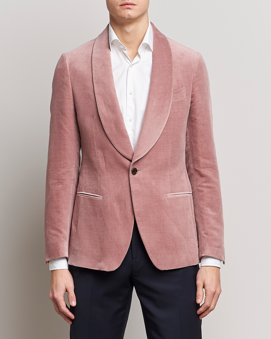 Hombres | Blazers | Lardini | Summer Velvet Dinner Jacket Soft Pink
