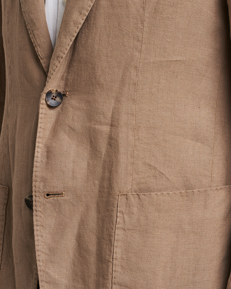 Hombres | Blazers | Lardini | Patch Pocket Linen Blazer Beige