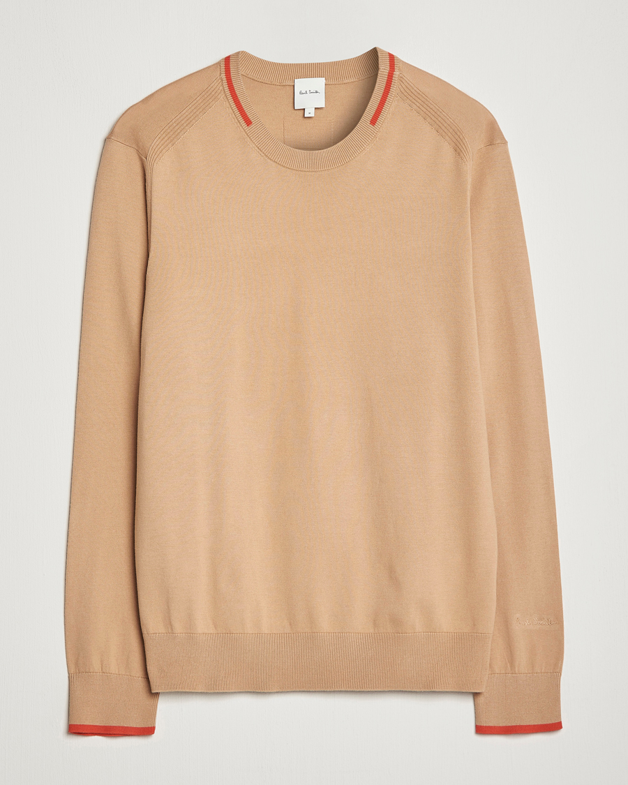 Hombres | Jerséis y prendas de punto | Paul Smith | Organic Cotton Knitted Sweater Light Beige