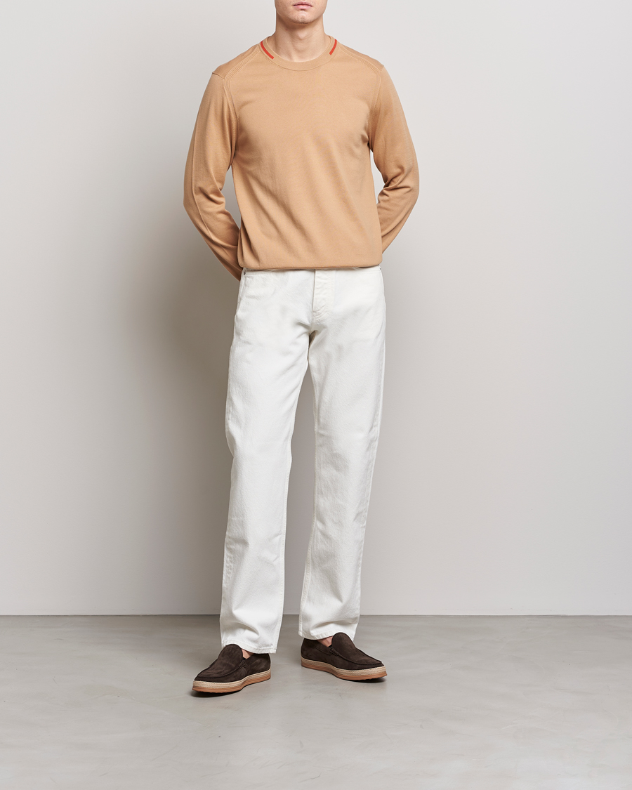 Hombres | Jerséis y prendas de punto | Paul Smith | Organic Cotton Knitted Sweater Light Beige