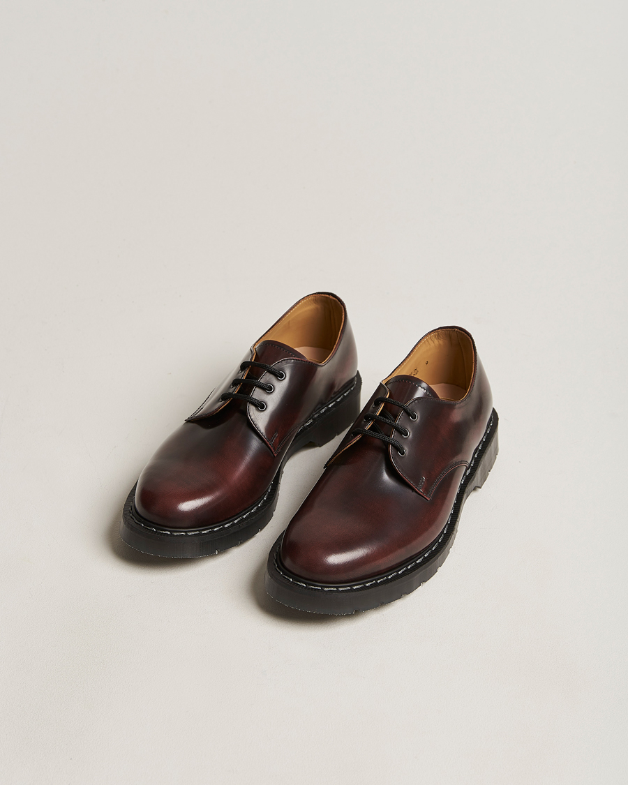 Hombres | Zapatos | Solovair | 3 Eye Gibson Shoe Burgundy Shine