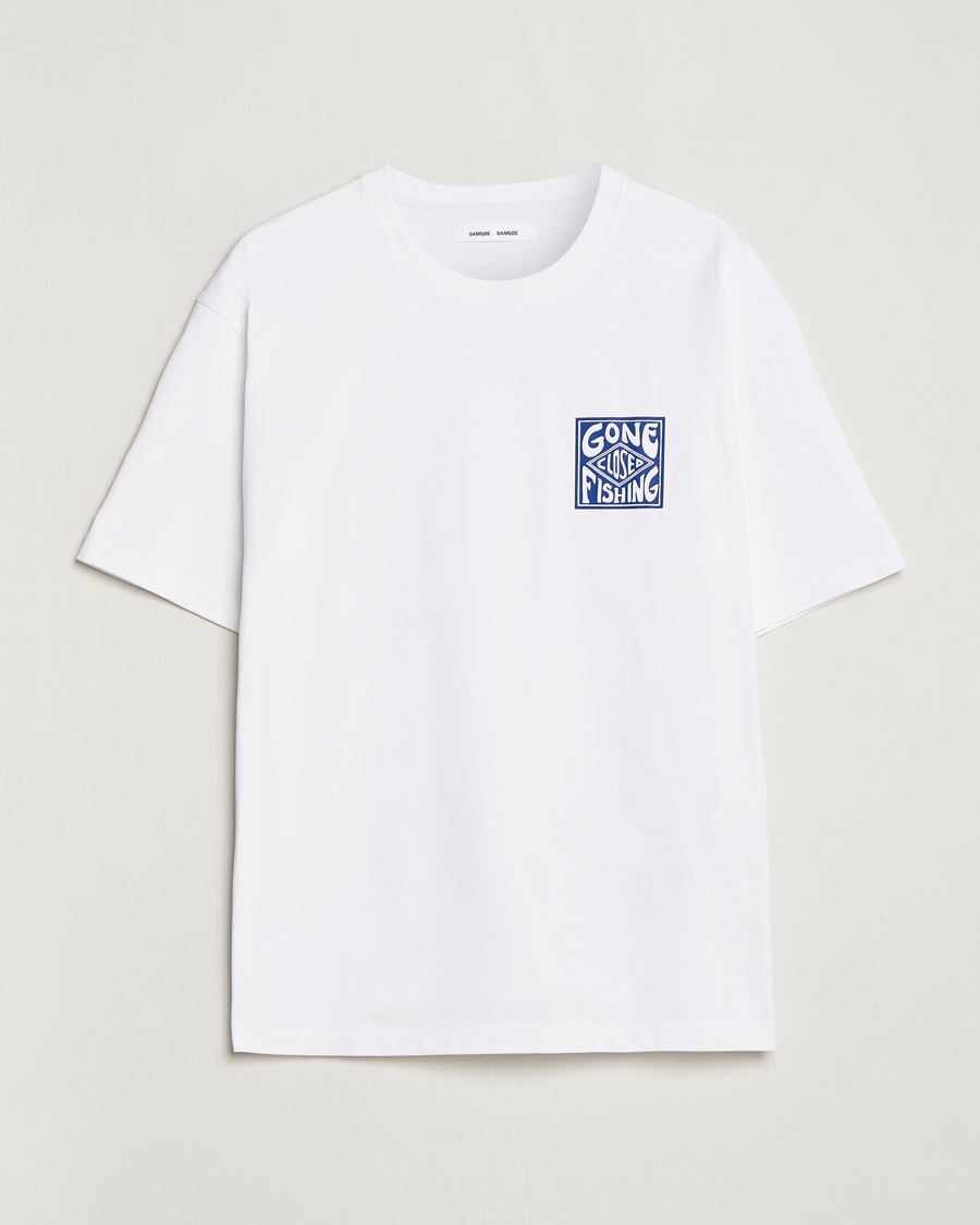 Hombres | Camisetas | Samsøe Samsøe | Samsøe & Samsøe Gone Fishing T-Shirt White