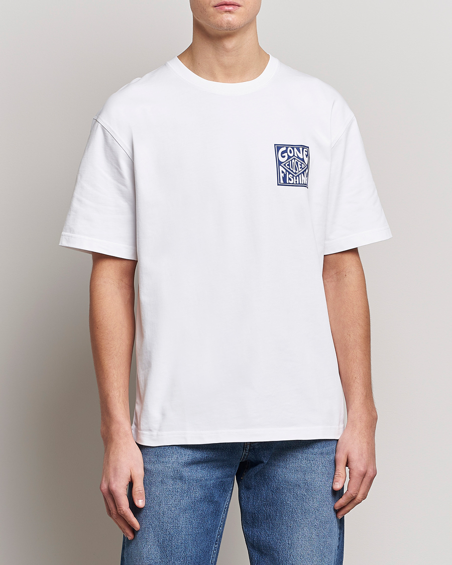 Hombres | Camisetas | Samsøe Samsøe | Samsøe & Samsøe Gone Fishing T-Shirt White