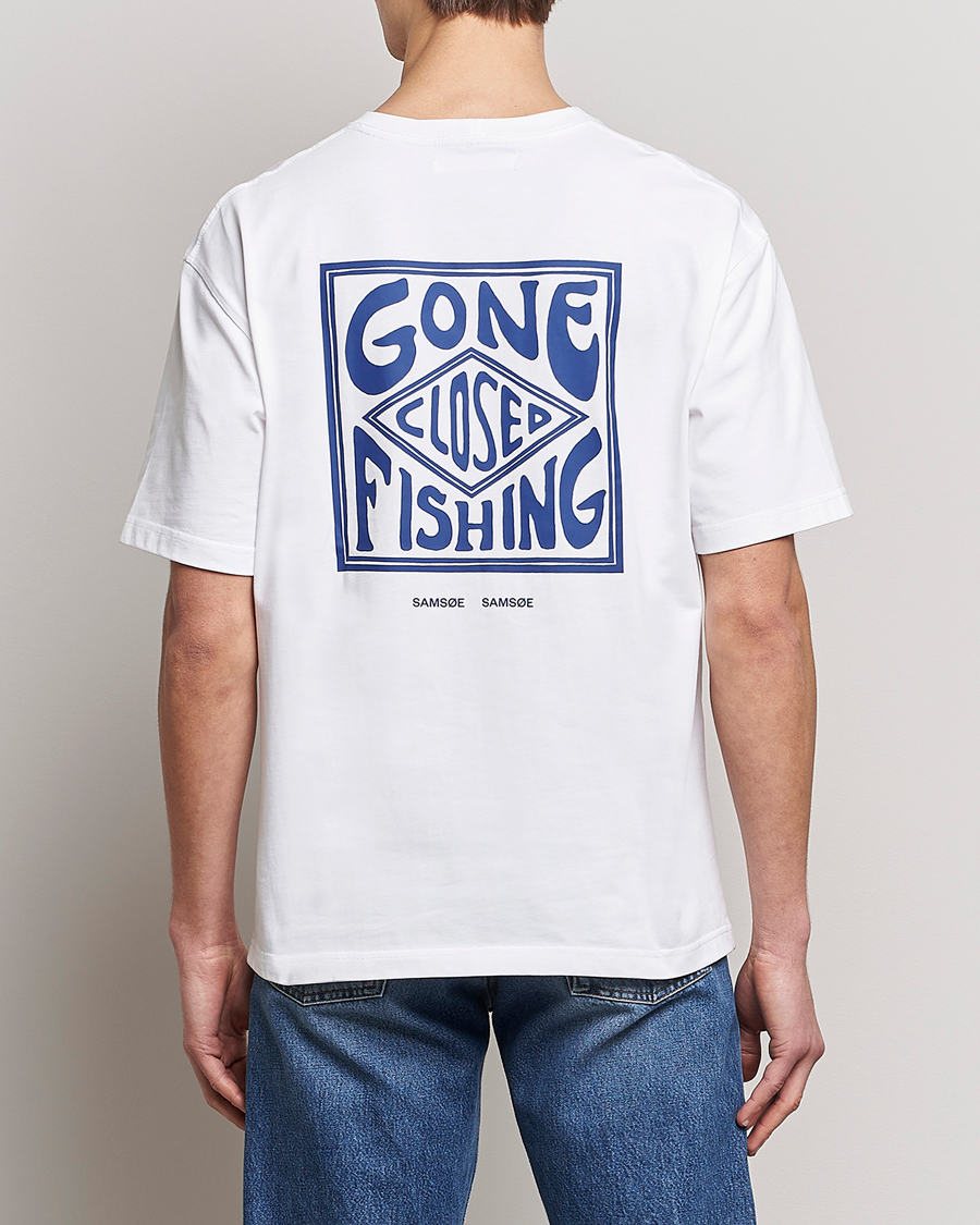 Hombres | Camisetas | Samsøe Samsøe | Samsøe & Samsøe Gone Fishing T-Shirt White