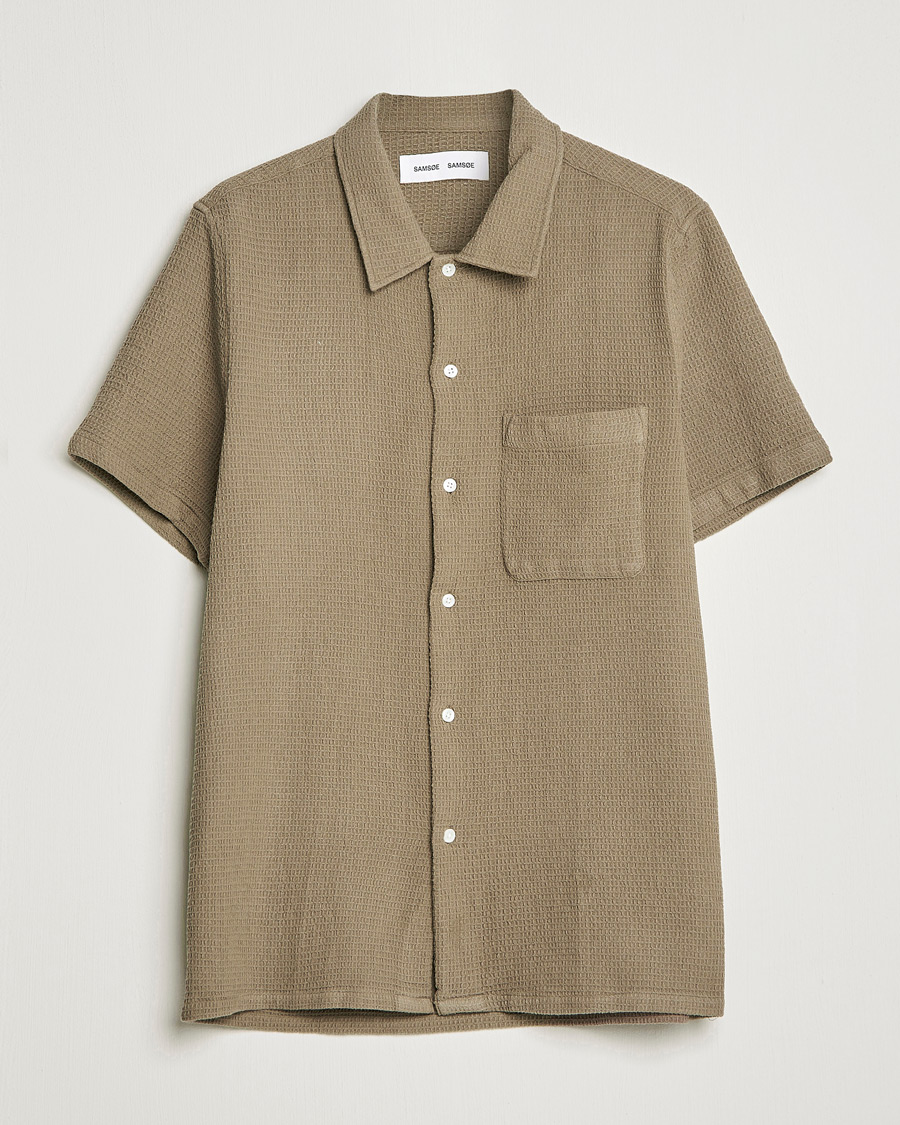 Hombres | Camisas | Samsøe Samsøe | Samsøe & Samsøe Avan Organic Cotton Short Sleeve Shirt Brindle