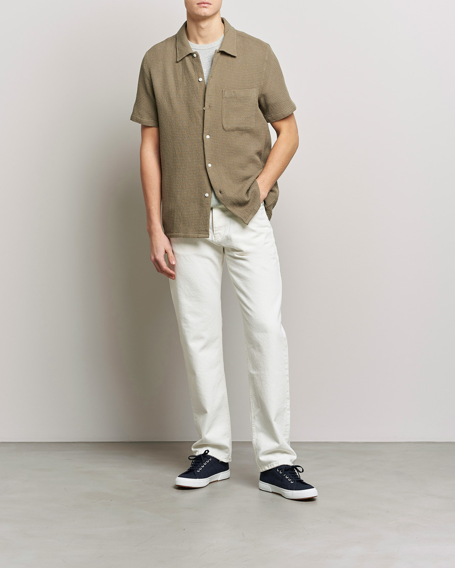 Hombres | Camisas | Samsøe Samsøe | Samsøe & Samsøe Avan Organic Cotton Short Sleeve Shirt Brindle