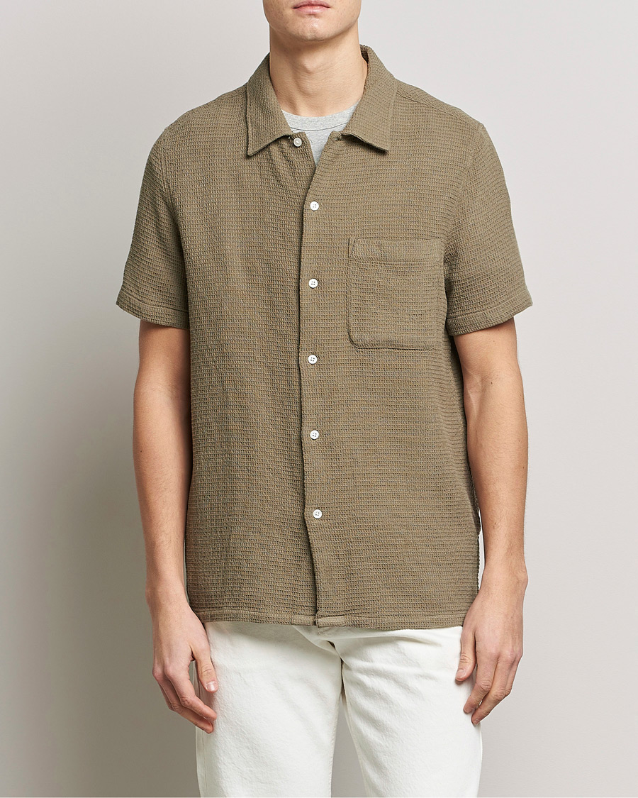 Hombres | Camisas | Samsøe Samsøe | Samsøe & Samsøe Avan Organic Cotton Short Sleeve Shirt Brindle