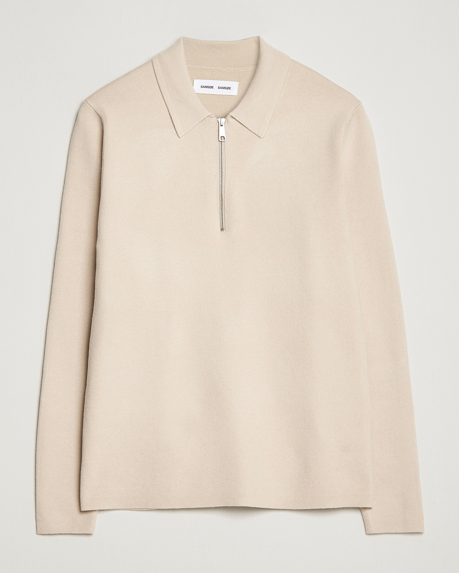 Hombres | Jerséis y prendas de punto | Samsøe Samsøe | Samsøe & Samsøe Guna Half Zip Sweater Oatmeal