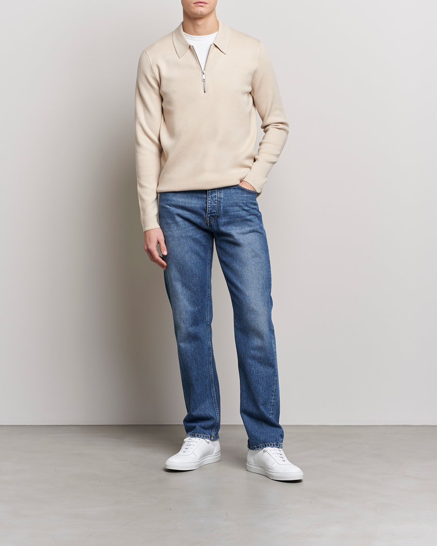 Hombres | Jerséis y prendas de punto | Samsøe Samsøe | Samsøe & Samsøe Guna Half Zip Sweater Oatmeal