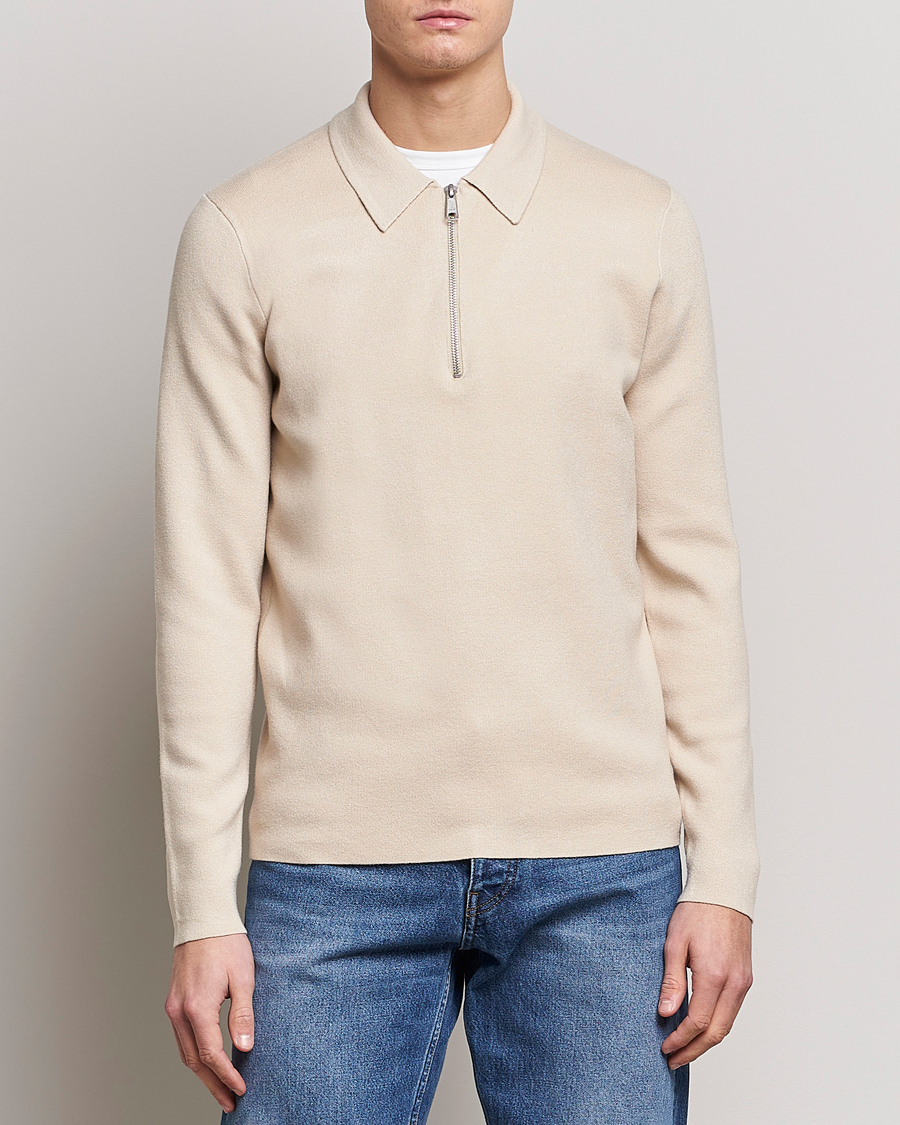 Hombres | Jerséis y prendas de punto | Samsøe Samsøe | Samsøe & Samsøe Guna Half Zip Sweater Oatmeal
