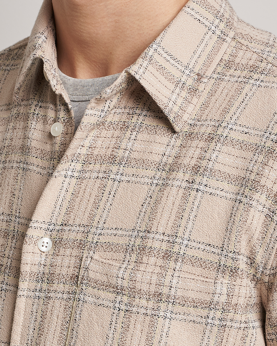 Hombres | Camisas | Samsøe Samsøe | Samsøe & Samsøe Liam Organic Cotton Overshirt Oatmeal Check