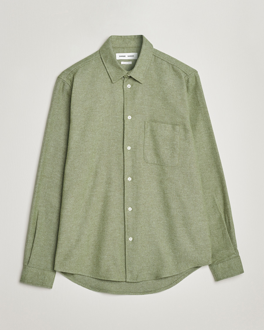 Hombres | Camisas | Samsøe Samsøe | Samsøe & Samsøe Liam Organic Cotton Shirt Basil Melange