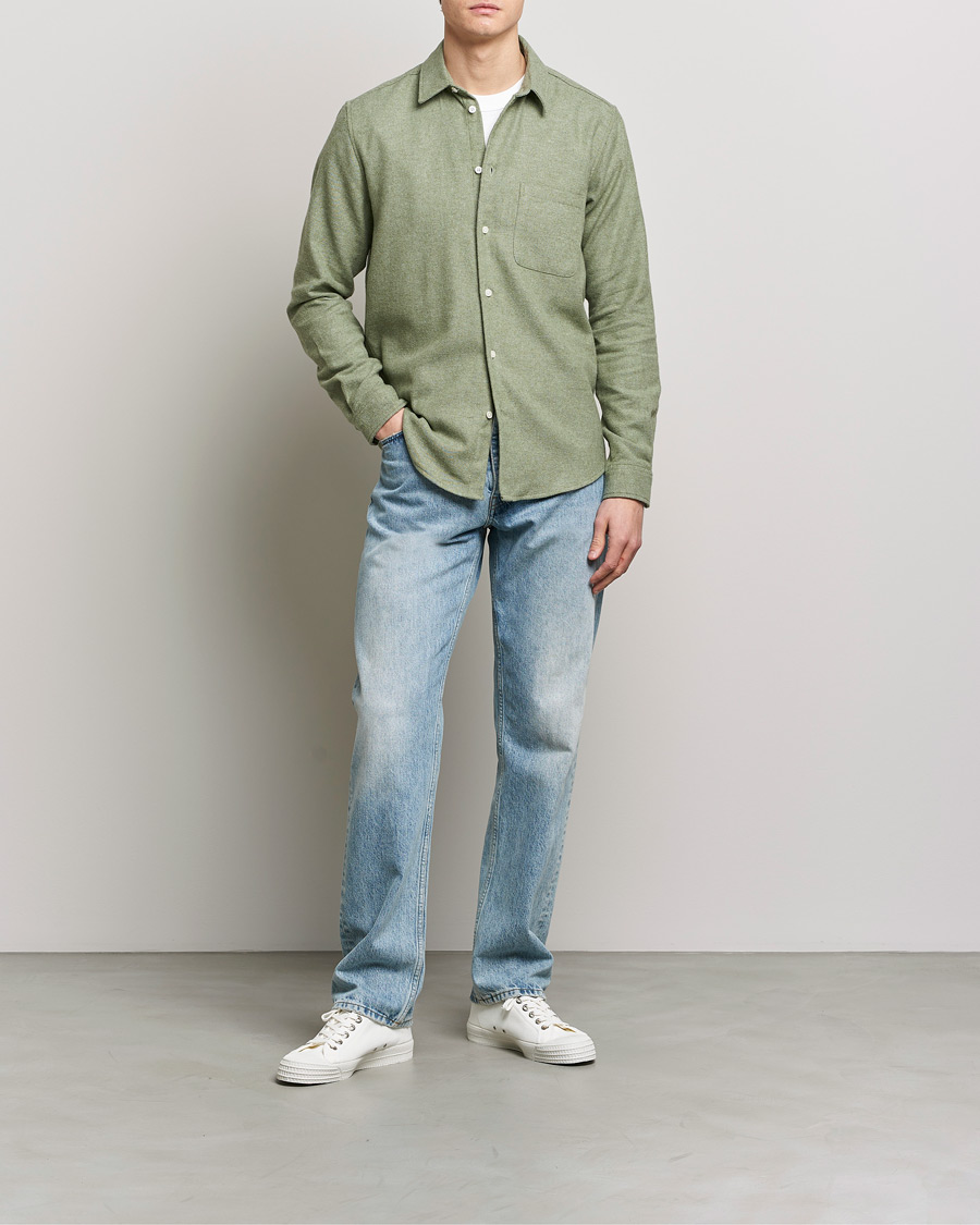 Hombres | Camisas | Samsøe Samsøe | Samsøe & Samsøe Liam Organic Cotton Shirt Basil Melange