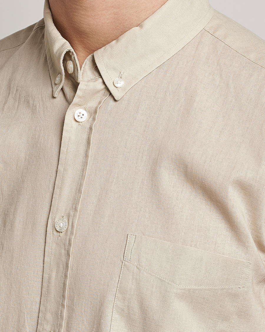 Hombres | Camisas | Samsøe Samsøe | Samsøe & Samsøe Liam Linen Cotton Shirt Oatmeal