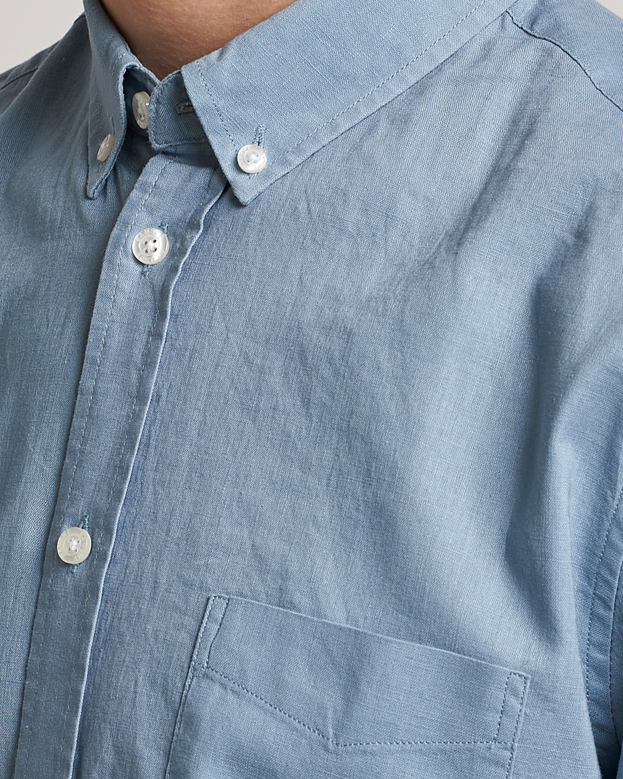 Hombres | Camisas | Samsøe Samsøe | Samsøe & Samsøe Liam Linen Cotton Shirt Ashley Blue