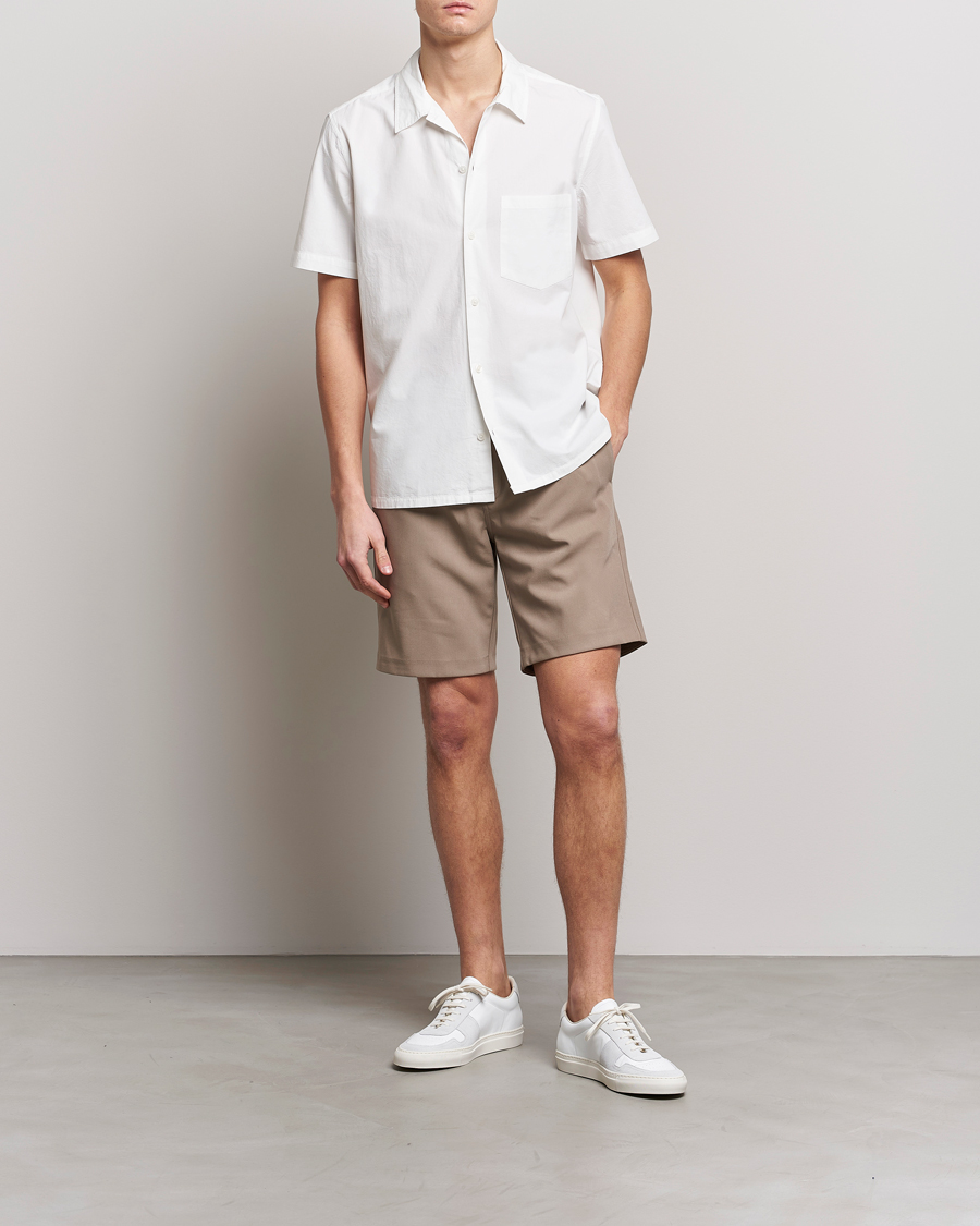 Hombres | Camisas | Samsøe Samsøe | Samsøe & Samsøe Avan Organic Cotton Short Sleeve Shirt White