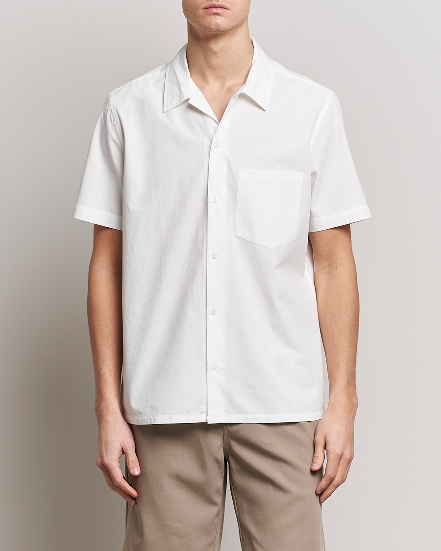 Hombres | Camisas | Samsøe Samsøe | Samsøe & Samsøe Avan Organic Cotton Short Sleeve Shirt White
