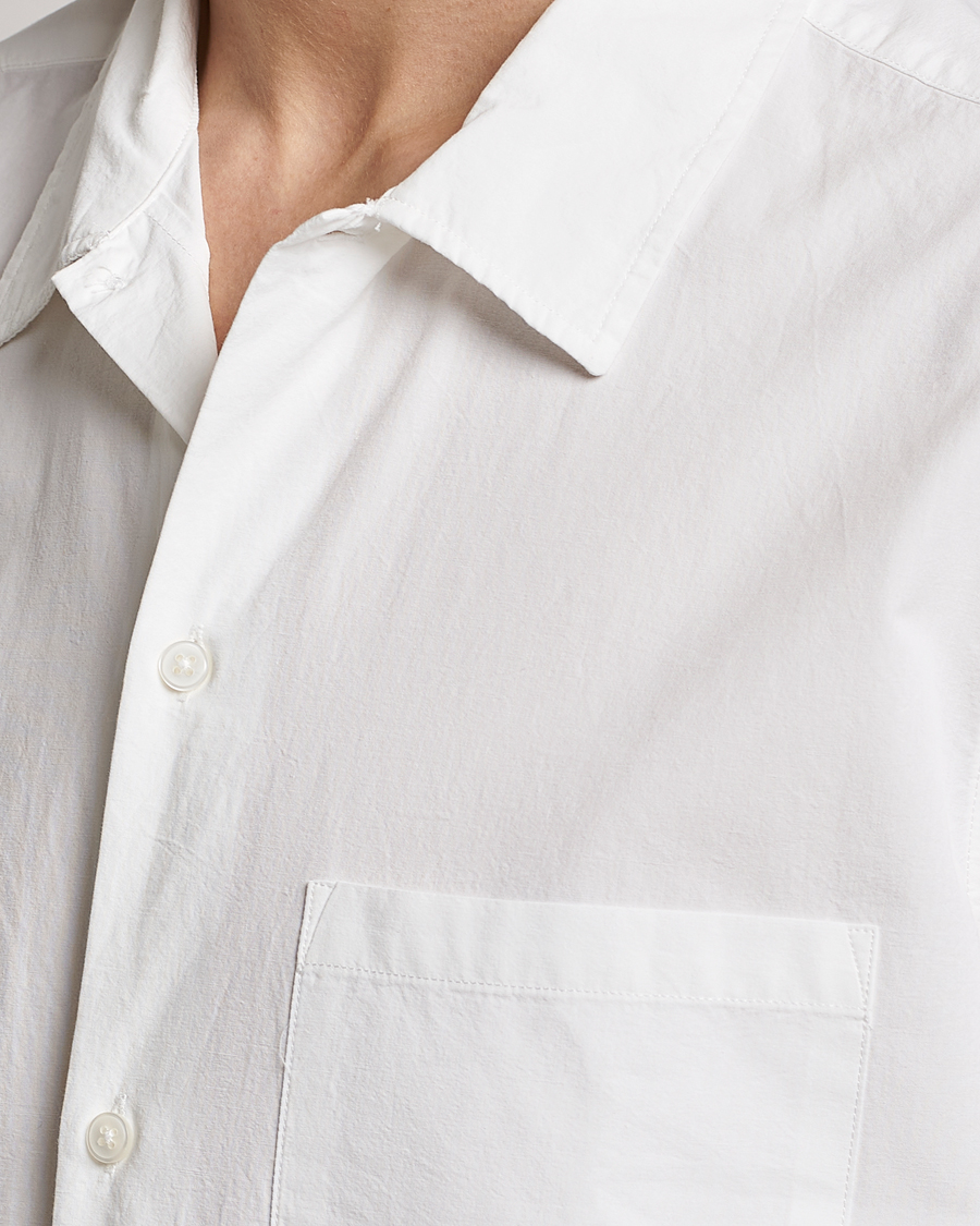 Hombres | Camisas | Samsøe Samsøe | Samsøe & Samsøe Avan Organic Cotton Short Sleeve Shirt White