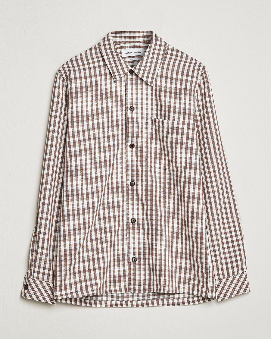 Hombres | Camisas | Samsøe Samsøe | Samsøe & Samsøe Taka Cotton Lyocell Overshirt Dark Earth
