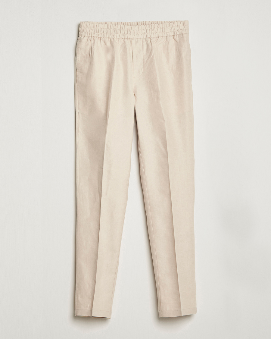 Hombres | Pantalones | Samsøe Samsøe | Samsøe & Samsøe Smithy Linen Cotton Trousers Oatmeal