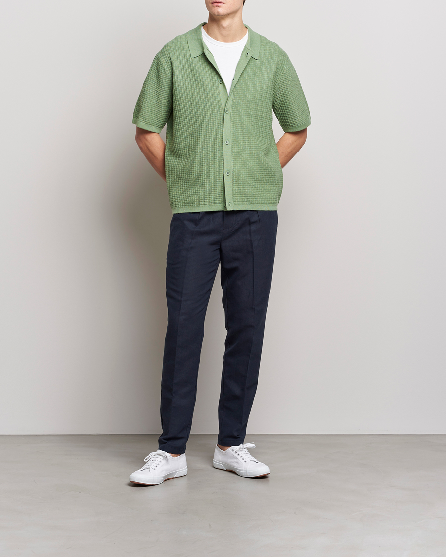 Hombres | Pantalones | Samsøe Samsøe | Smithy Linen/Cotton Drawstring Trousers Salute Navy