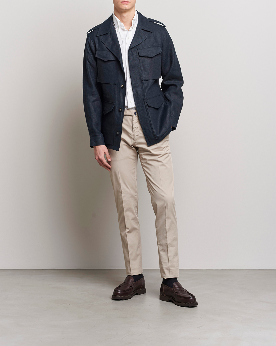 Hombres | Abrigos y chaquetas | Private White V.C. | Linen Field Jacket Navy