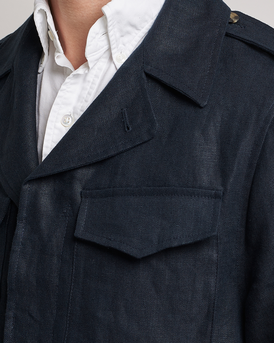 Hombres | Abrigos y chaquetas | Private White V.C. | Linen Field Jacket Navy