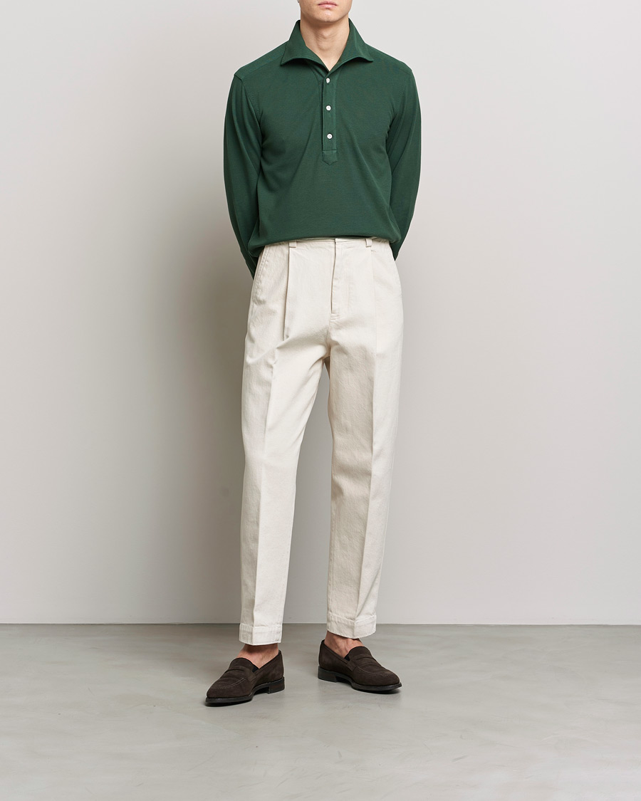 Hombres | Camisas | 100Hands | Signature One Piece Jersey Polo Emerald Green