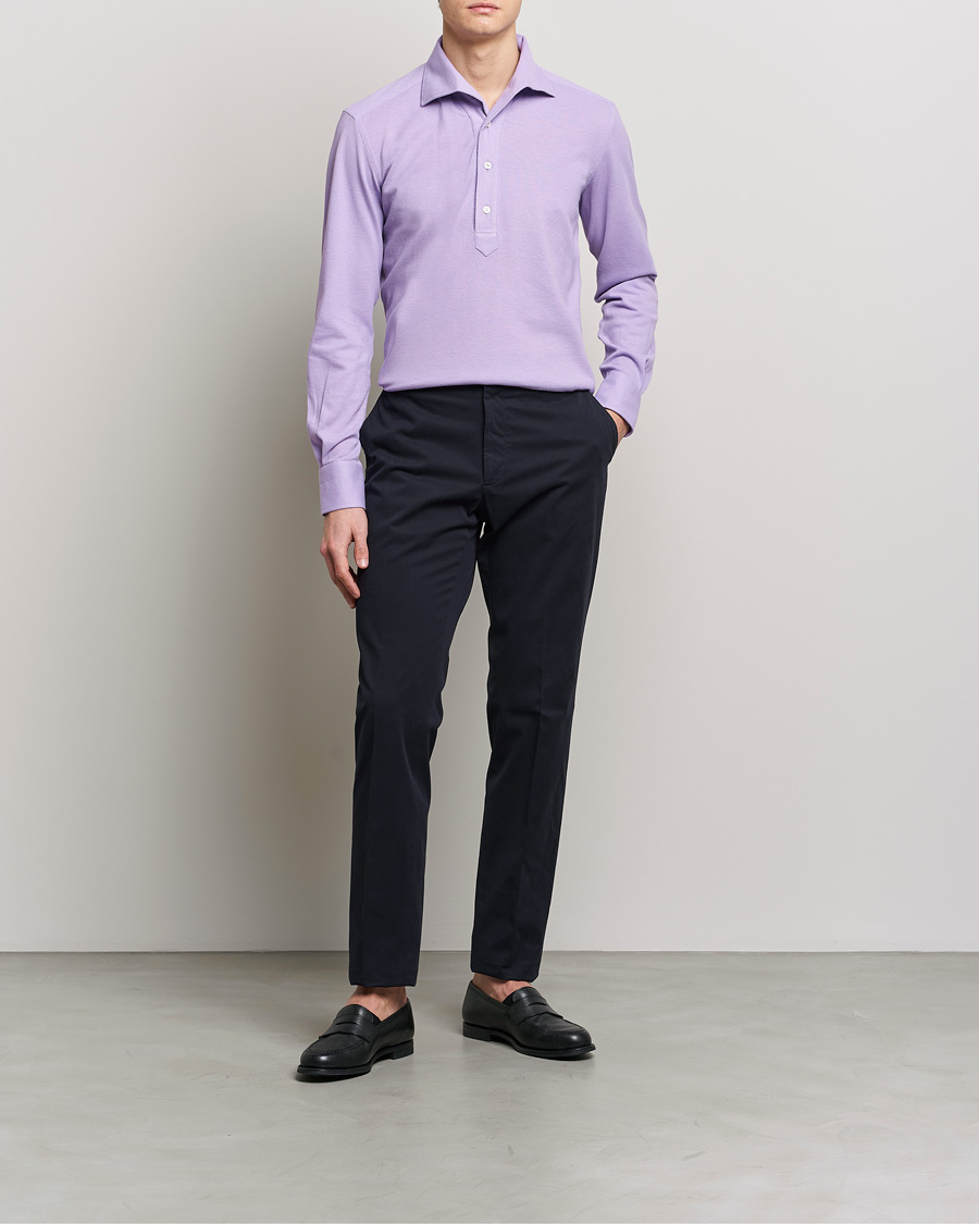 Hombres | Camisas | 100Hands | Signature One Piece Jersey Polo Light Purple