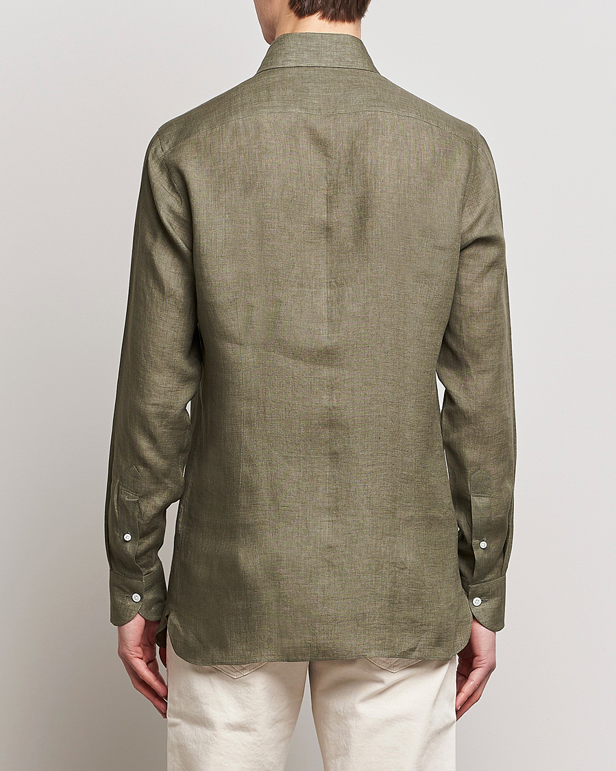 Hombres | Camisas | 100Hands | Signature Linen Cut Away Shirt Green