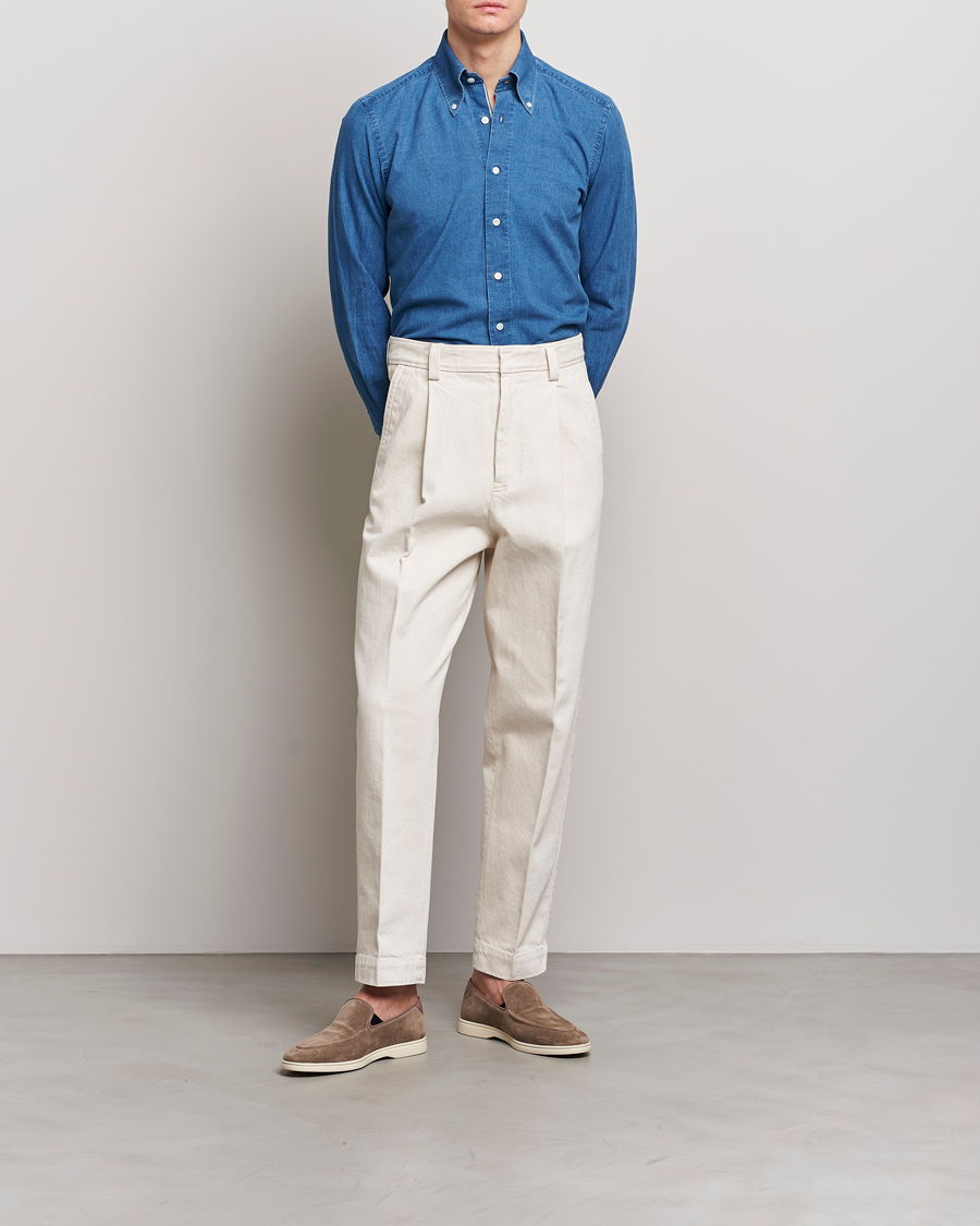 Hombres | Camisas | 100Hands | Japanese Denim Bata Wash Shirt Blue